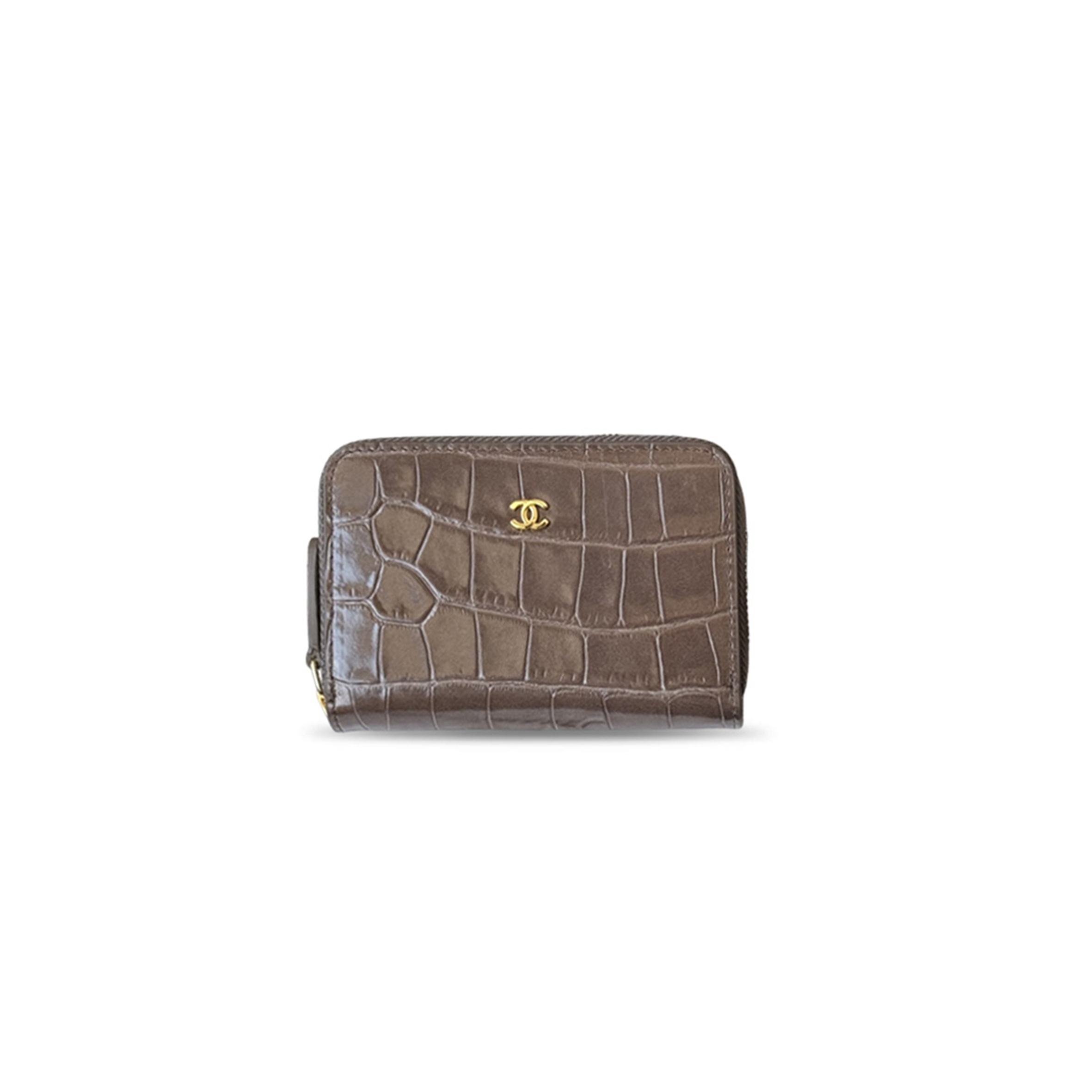 CHANEL CALFSKIN CROCODILE EMBOSSED CROCOCO ZIP COIN PURSE AP5189 (11*8.5*4.5cm)